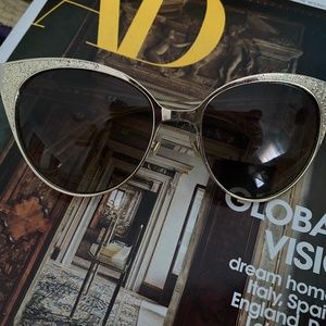 Kate Spade Gold Glitter Cat Eye Sunglasses